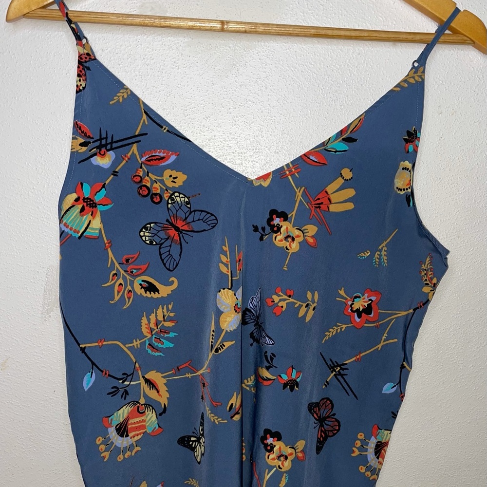 Blue patterned spaghetti strap tank Abercrombie & Fitch Size Small